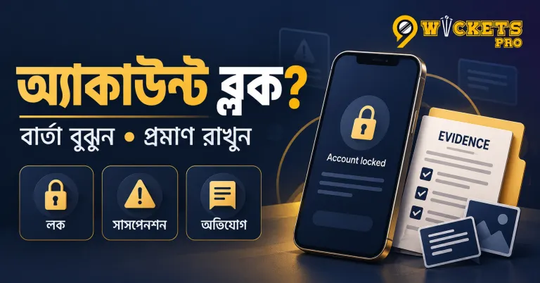 9wickets pro account block: লক, সাসপেনশন ও অভিযোগের করণীয়