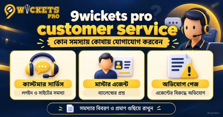 9wickets Pro কাস্টমার সার্ভিস: কখন, কাকে ও কীভাবে যোগাযোগ করবেন